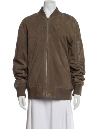 Pre-owned Rag & Bone Suede Bomber Jacket In Brown