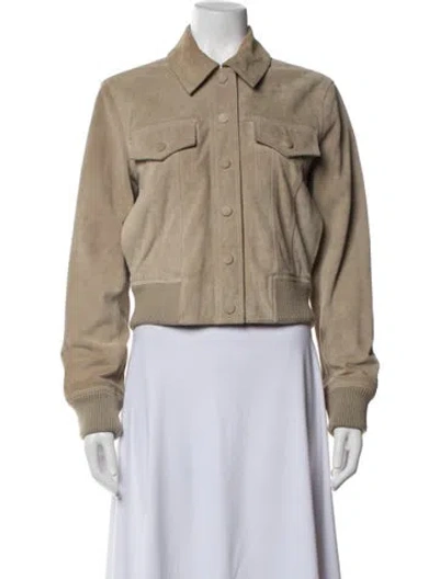 Pre-owned Rag & Bone Suede Bomber Jacket In Neutrals