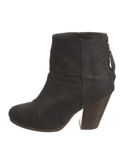 Pre-owned Rag & Bone Suede Boots In Black