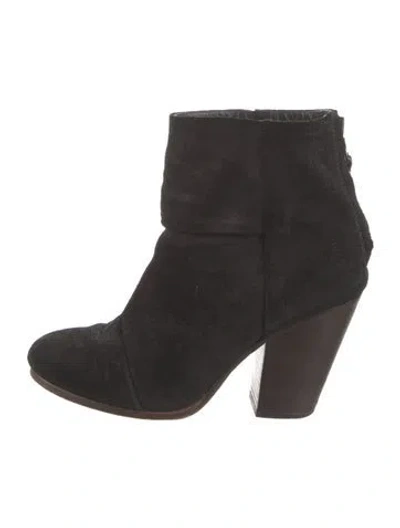 Pre-owned Rag & Bone Suede Boots In Black