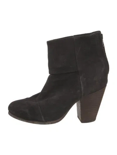Pre-owned Rag & Bone Suede Boots In Black