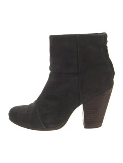 Pre-owned Rag & Bone Suede Boots In Black