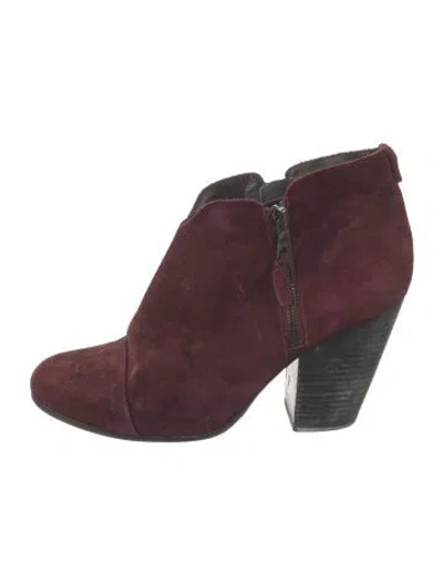 Pre-owned Rag & Bone Suede Boots In Burgundy