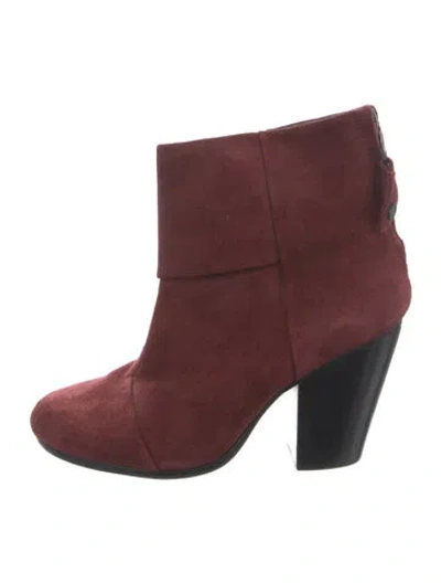 Pre-owned Rag & Bone Suede Boots In Burgundy