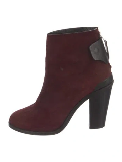 Pre-owned Rag & Bone Suede Boots In Burgundy