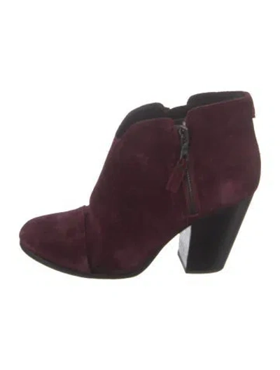Pre-owned Rag & Bone Suede Boots In Burgundy