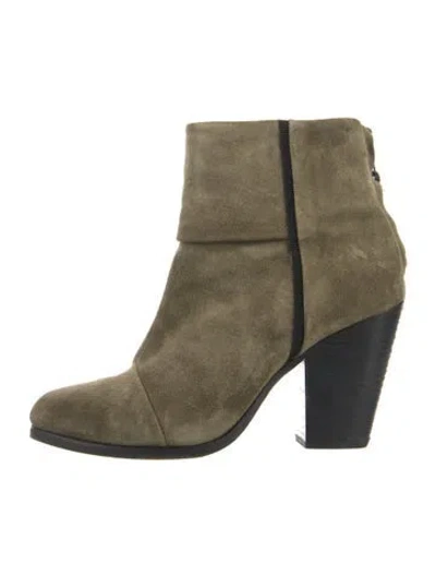 Pre-owned Rag & Bone Suede Boots In Green