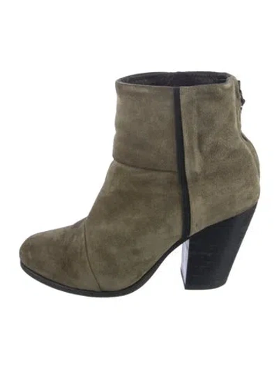 Pre-owned Rag & Bone Suede Boots In Green