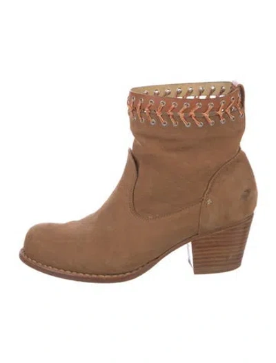 Pre-owned Rag & Bone Suede Braided Accents Boots In Brown