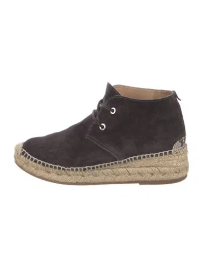 Pre-owned Rag & Bone Suede Braided Accents Espadrille Sneakers In Gray