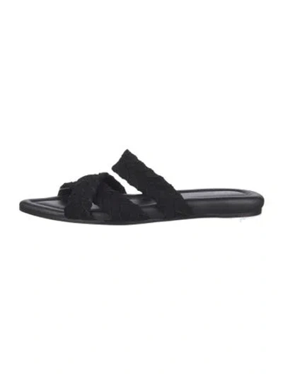 Pre-owned Rag & Bone Suede Braided Accents Mules In Black