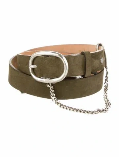 Pre-owned Rag & Bone Suede Buckle In Green