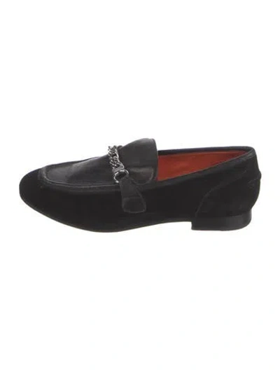 Pre-owned Rag & Bone Suede Chain-link Accents Loafers In Black