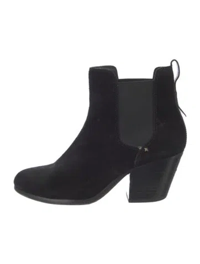 Pre-owned Rag & Bone Suede Chelsea Boots In Black
