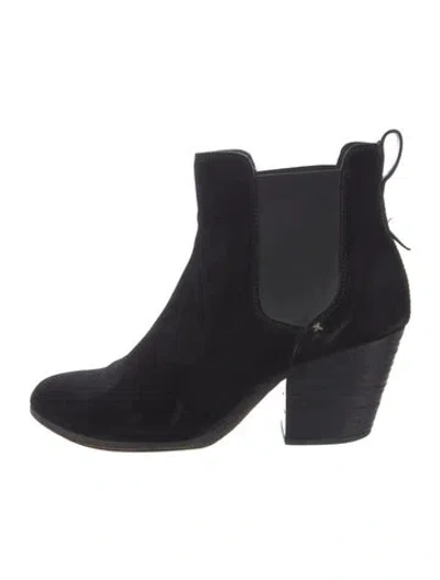 Pre-owned Rag & Bone Suede Chelsea Boots In Black