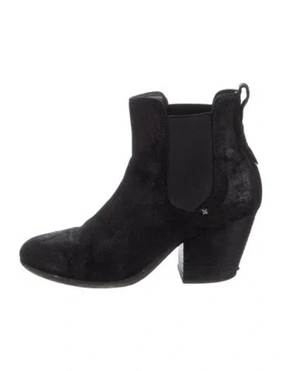 Pre-owned Rag & Bone Suede Chelsea Boots In Black