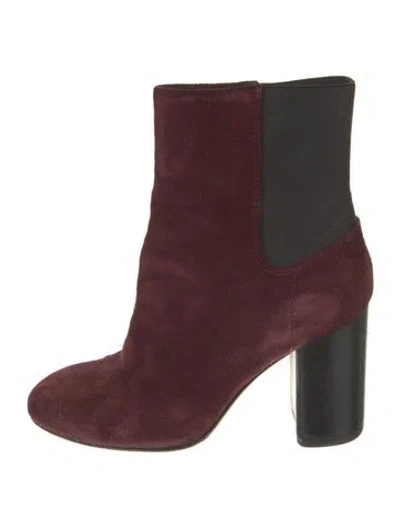 Pre-owned Rag & Bone Suede Chelsea Boots In Burgundy
