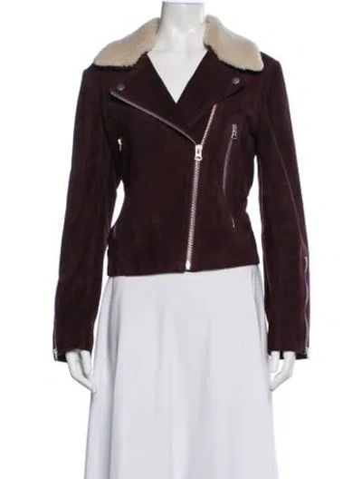 Pre-owned Rag & Bone Suede Coat In Burgundy