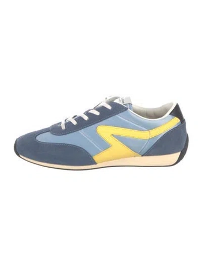 Pre-owned Rag & Bone Suede Colorblock Pattern Athletic Sneakers In Blue
