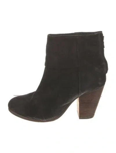 Pre-owned Rag & Bone Suede Colorblock Pattern Boots In Black