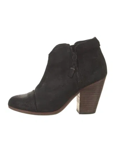 Pre-owned Rag & Bone Suede Colorblock Pattern Boots In Black