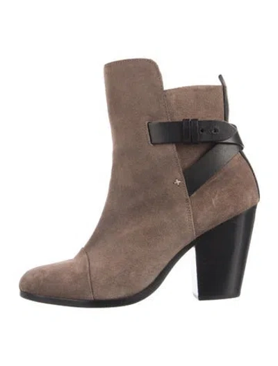 Pre-owned Rag & Bone Suede Colorblock Pattern Boots In Brown