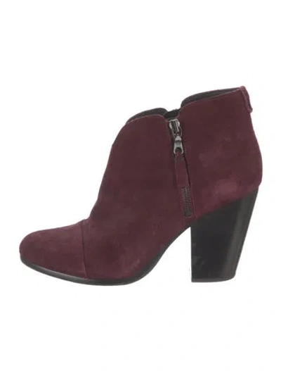 Pre-owned Rag & Bone Suede Colorblock Pattern Boots In Burgundy