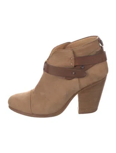 Pre-owned Rag & Bone Suede Colorblock Pattern Boots In Neutral