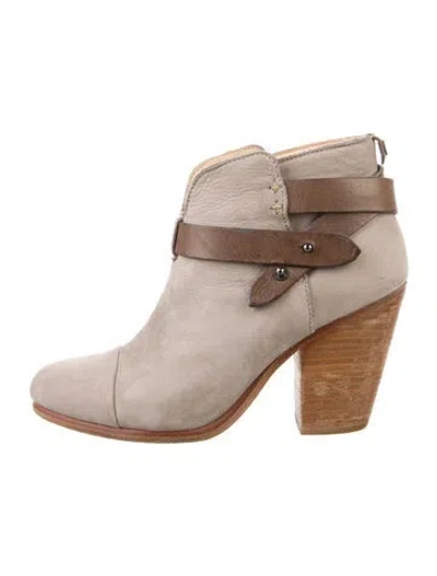 Pre-owned Rag & Bone Suede Colorblock Pattern Boots In Neutral