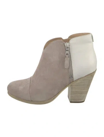 Pre-owned Rag & Bone Suede Colorblock Pattern Boots In Neutral