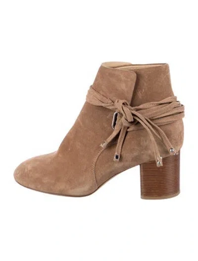 Pre-owned Rag & Bone Suede Colorblock Pattern Boots In Neutral