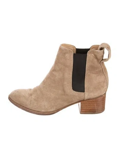Pre-owned Rag & Bone Suede Colorblock Pattern Chelsea Boots In Brown