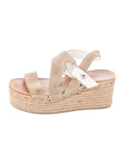 Pre-owned Rag & Bone Suede Colorblock Pattern Espadrilles In Neutral
