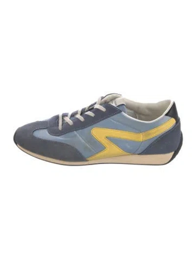 Pre-owned Rag & Bone Suede Colorblock Pattern Sneakers In Blue