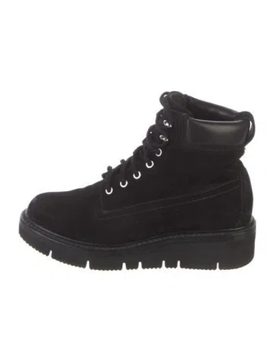 Pre-owned Rag & Bone Suede Combat Boots In Black