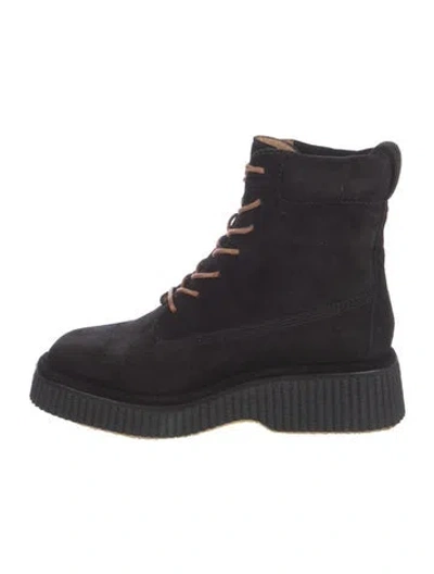 Pre-owned Rag & Bone Suede Combat Boots In Black