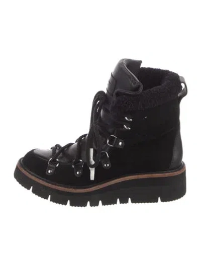 Pre-owned Rag & Bone Suede Combat Boots In Black