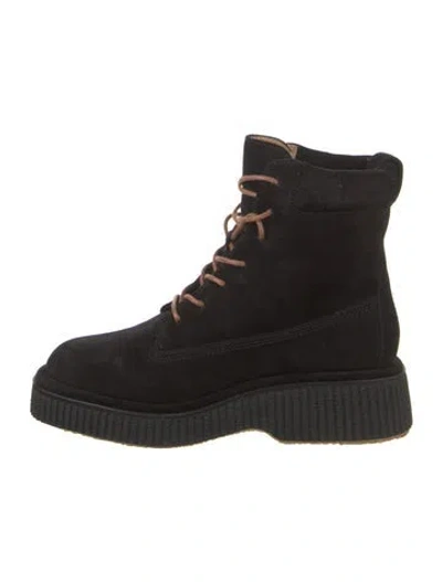 Pre-owned Rag & Bone Suede Combat Boots In Black