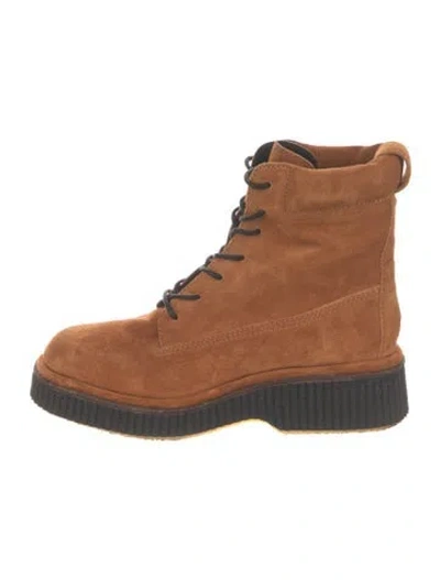Pre-owned Rag & Bone Suede Combat Boots In Brown
