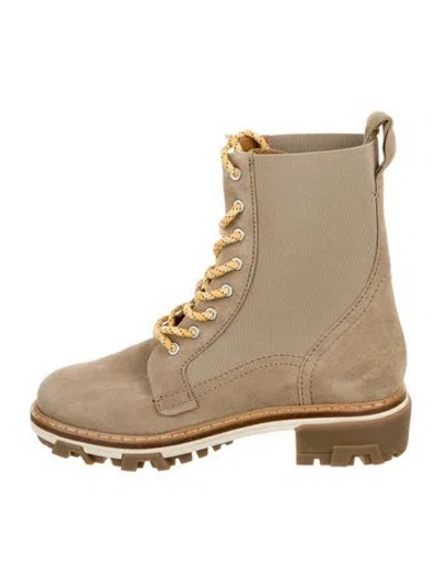 Pre-owned Rag & Bone Suede Combat Boots In Neutral