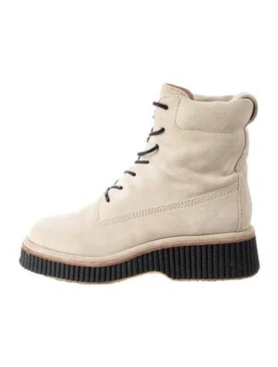 Pre-owned Rag & Bone Suede Combat Boots In Neutral