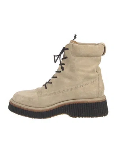 Pre-owned Rag & Bone Suede Combat Boots In Neutral