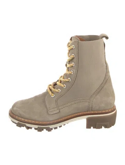 Pre-owned Rag & Bone Suede Combat Boots In Neutral