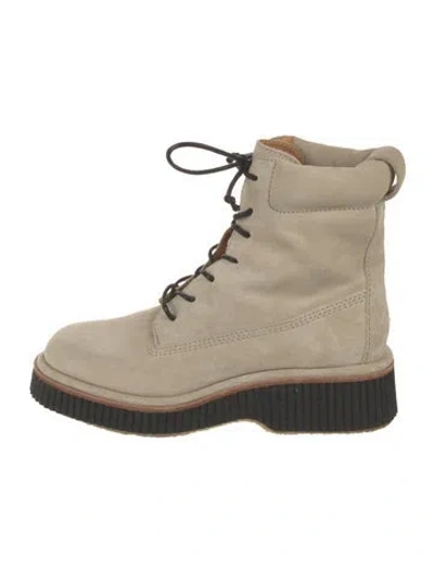 Pre-owned Rag & Bone Suede Combat Boots In Neutral