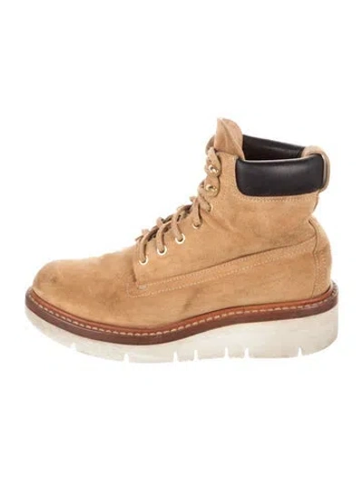 Pre-owned Rag & Bone Suede Combat Boots In Neutrals