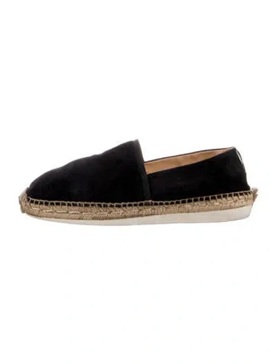 Pre-owned Rag & Bone Suede Embroidered Accent Slippers In Black