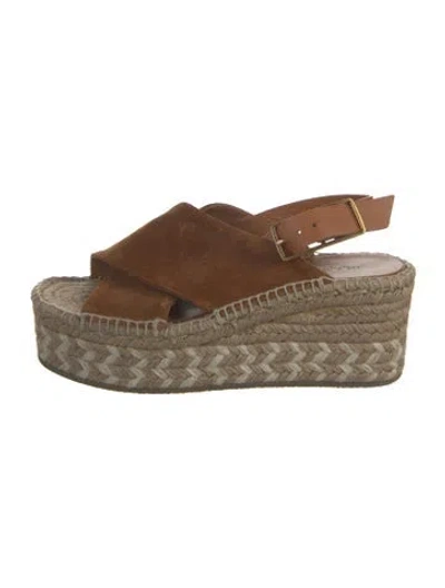 Pre-owned Rag & Bone Suede Espadrilles In Brown