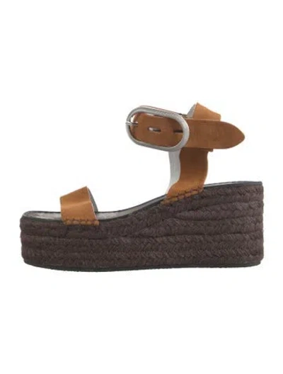 Pre-owned Rag & Bone Suede Espadrilles In Brown