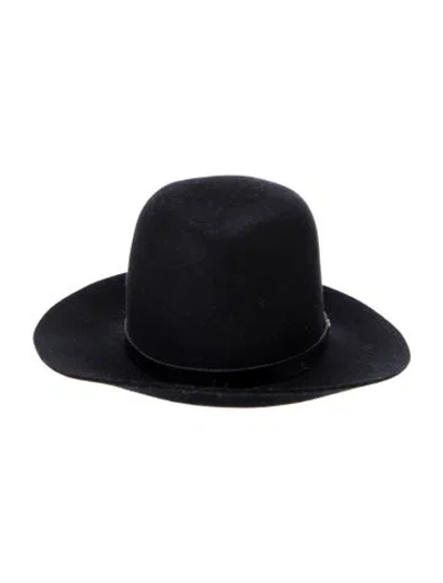 Pre-owned Rag & Bone Suede Fedora Hat In Black