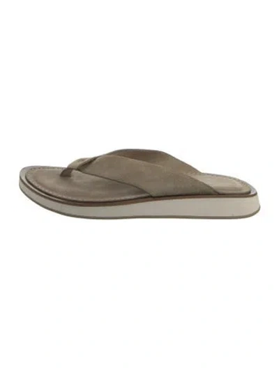Pre-owned Rag & Bone Suede Flip Flops In Brown